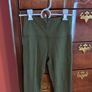 Olive Green High-Waisted Leggings